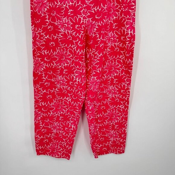 Talbots Women’s Size 16 Pink Floral Print Cotton Pants ankle new - Picture 6 of 13